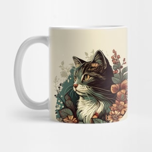 Cat Filled With Flowers In The Meadow Colorful - Love Cats Mug